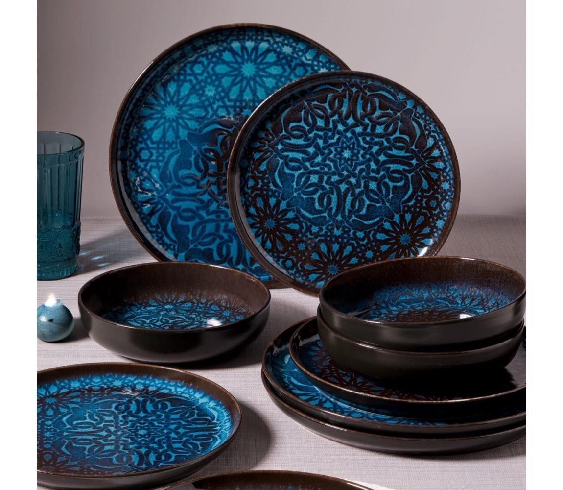 Jídelní sada 12 modrá/porcelán 387GRP1397