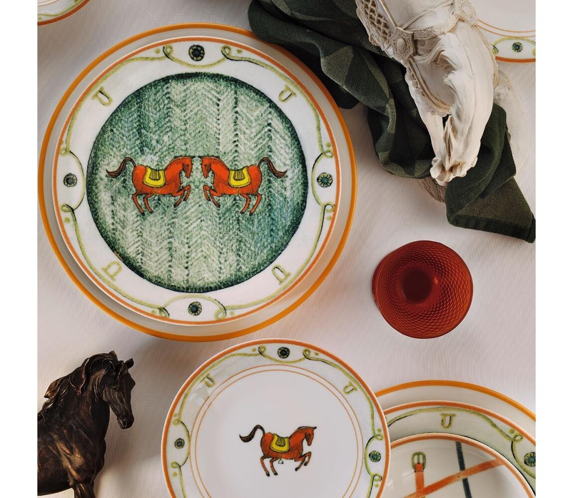 Jídelní sada 24 ks pestrobarevná/porcelán 710KTP3791