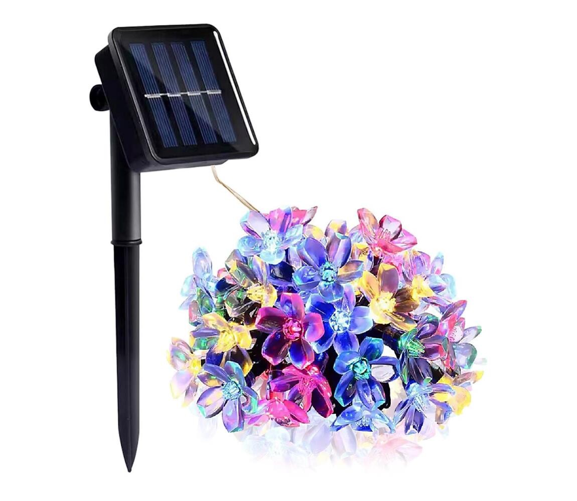 LED RGB Solární řetěz 50xLED/0,12W/1,2V 1xAA IP44 600 mAh KTLLE50RGB