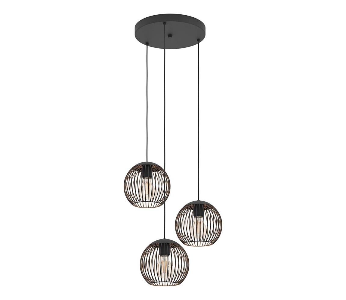 Eglo 901871 - Lustr na lanku ALMANZORA 3xE27/60W/230V černá 901871