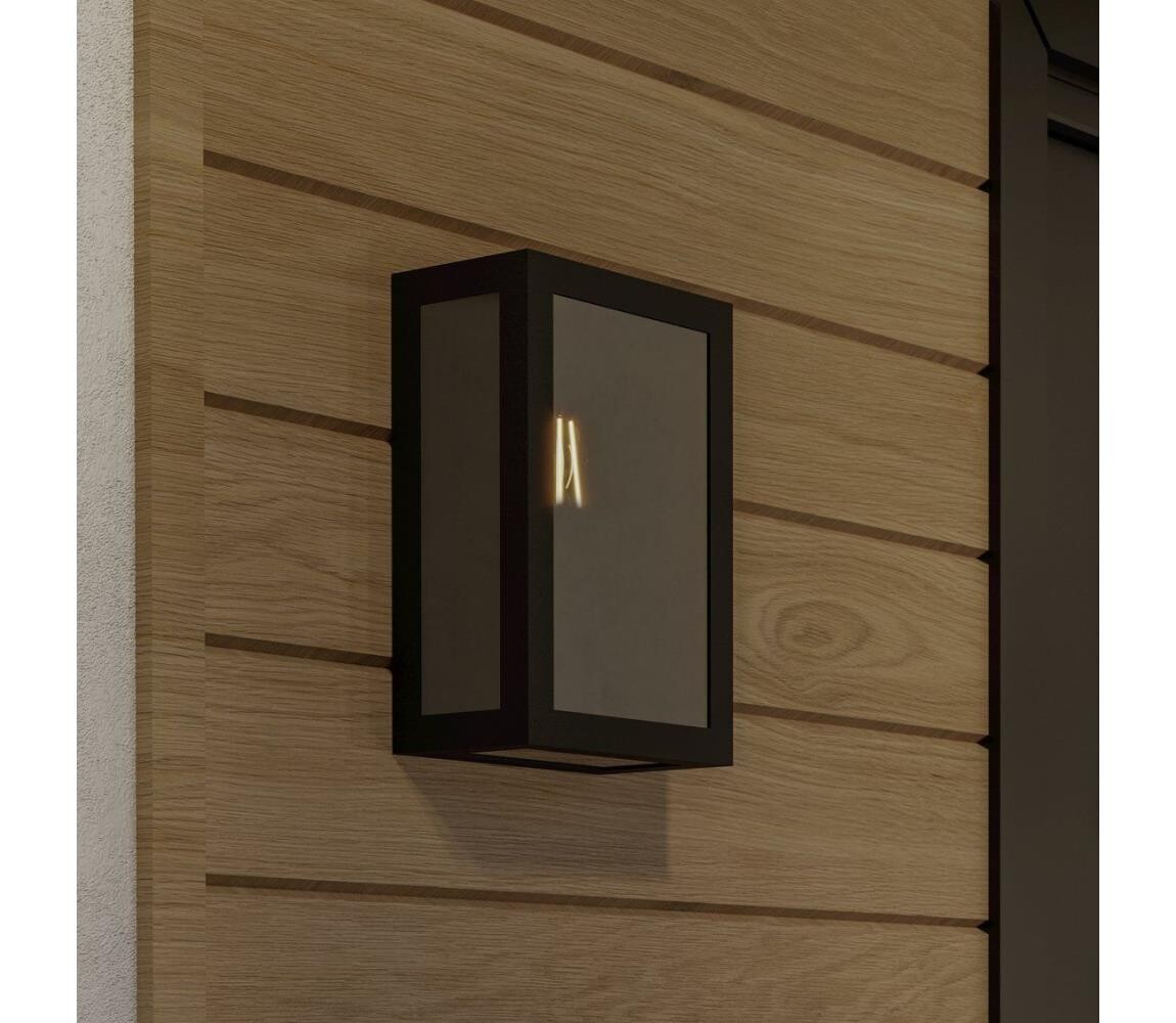 Eglo 33627 - Venkovní nástěnné svítidlo ALAMONTE SMOKE 1xE27/60W/230V IP44 černá 33627