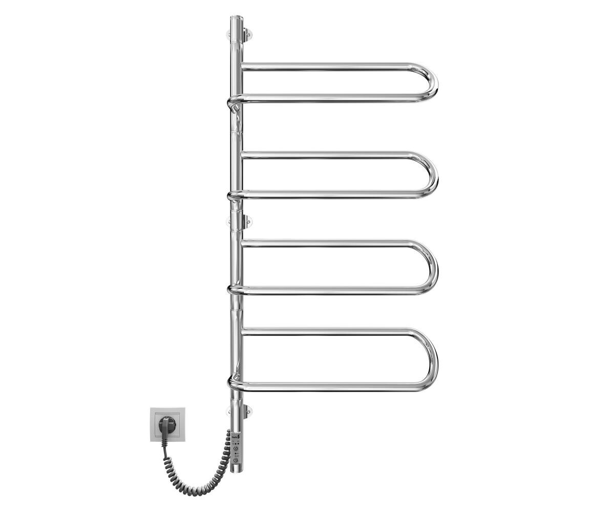 Mario-Radiators Elektr. otočný sušák na ručníky ELECTRA 120W/230V 100x44,5 cm nerez/chrom levá 2.3.1005.11.P