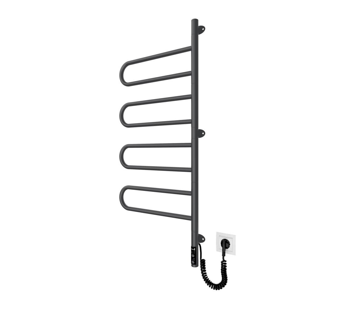 Mario-Radiators Elektr. otočný sušák na ručníky TRISTAR 105W/230V 100x44,5 cm IP44 nerez/černá 2.3.0507.11.BM