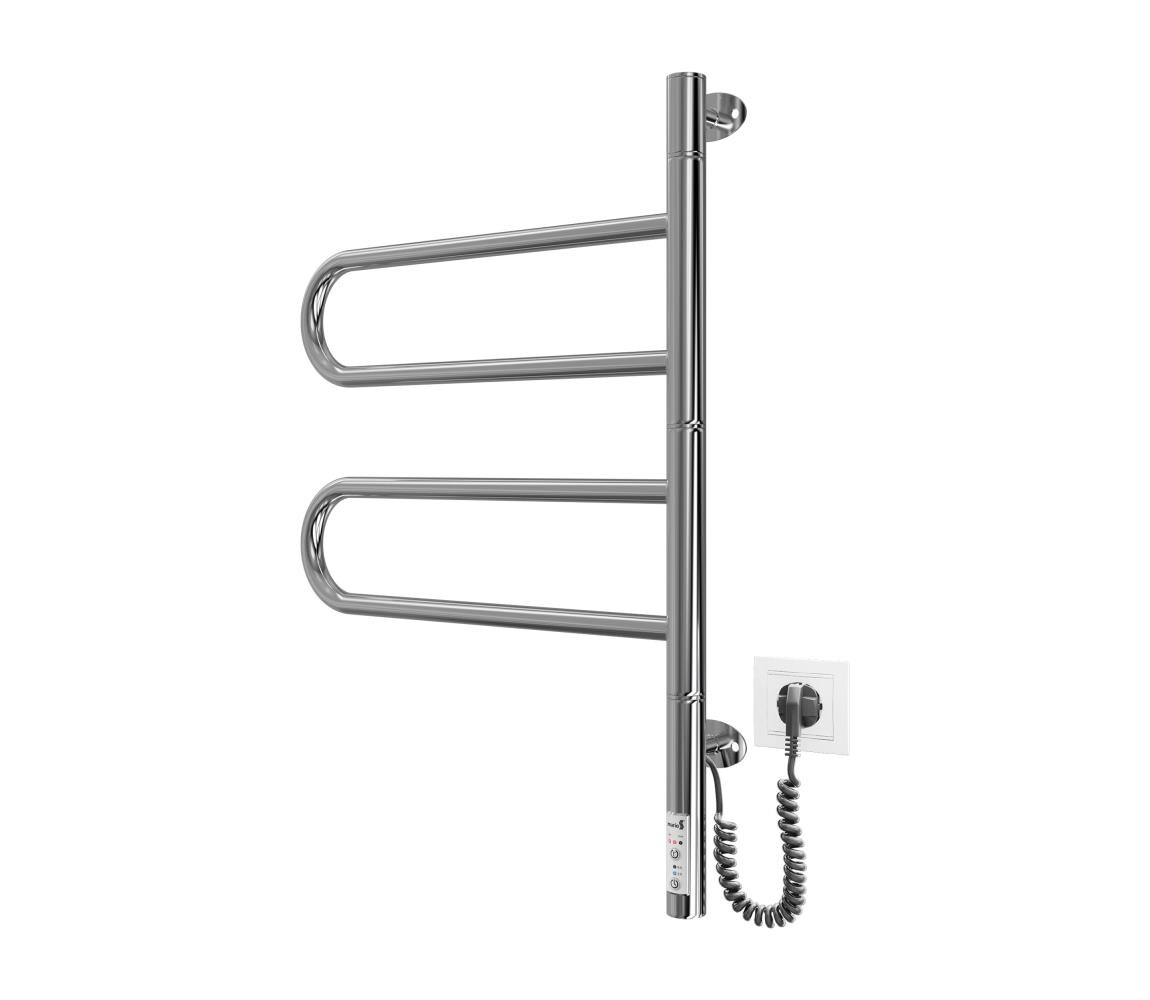 Mario-Radiators Elektr. otočný sušák na ručníky TRISTAR 75W/230V 60x44,5 cm IP44 nerez/l. chrom 2.3.0505.11.P