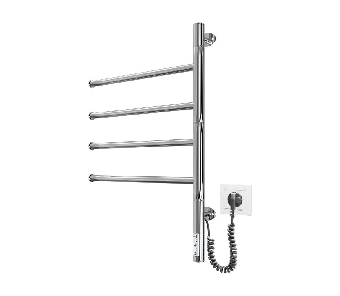 Mario-Radiators Elektr. otočný sušák na ručníky VEER 50W/230V 60x44,5 cm nerez/lesklý chrom 2.3.0407.11.P