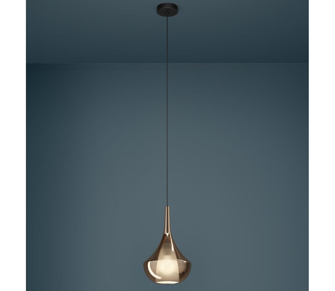 Eglo 390438 - Lustr na lanku ALMOSTER 1xE27/28W/230V měděná 390438