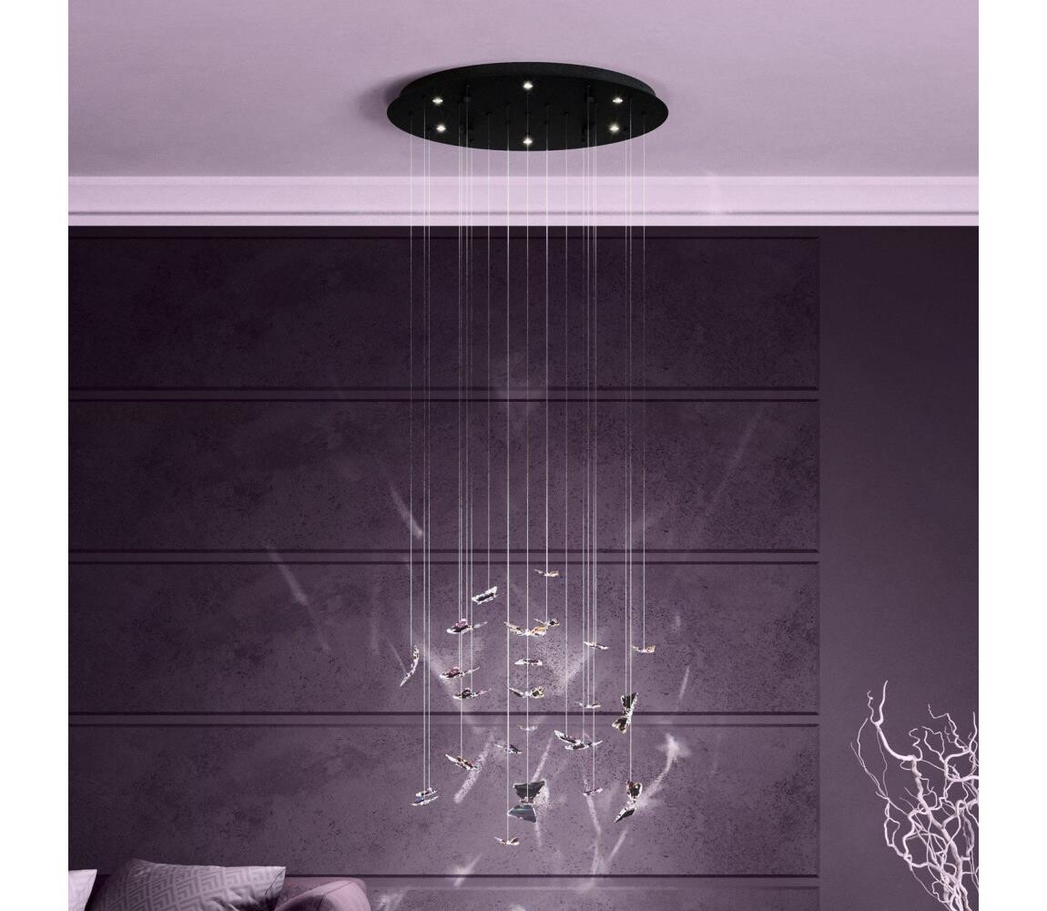 Eglo 390435 - LED Stmívatelný lustr na lanku ADRADOS 6xLED/4,2W/230V černá/čirá 390435