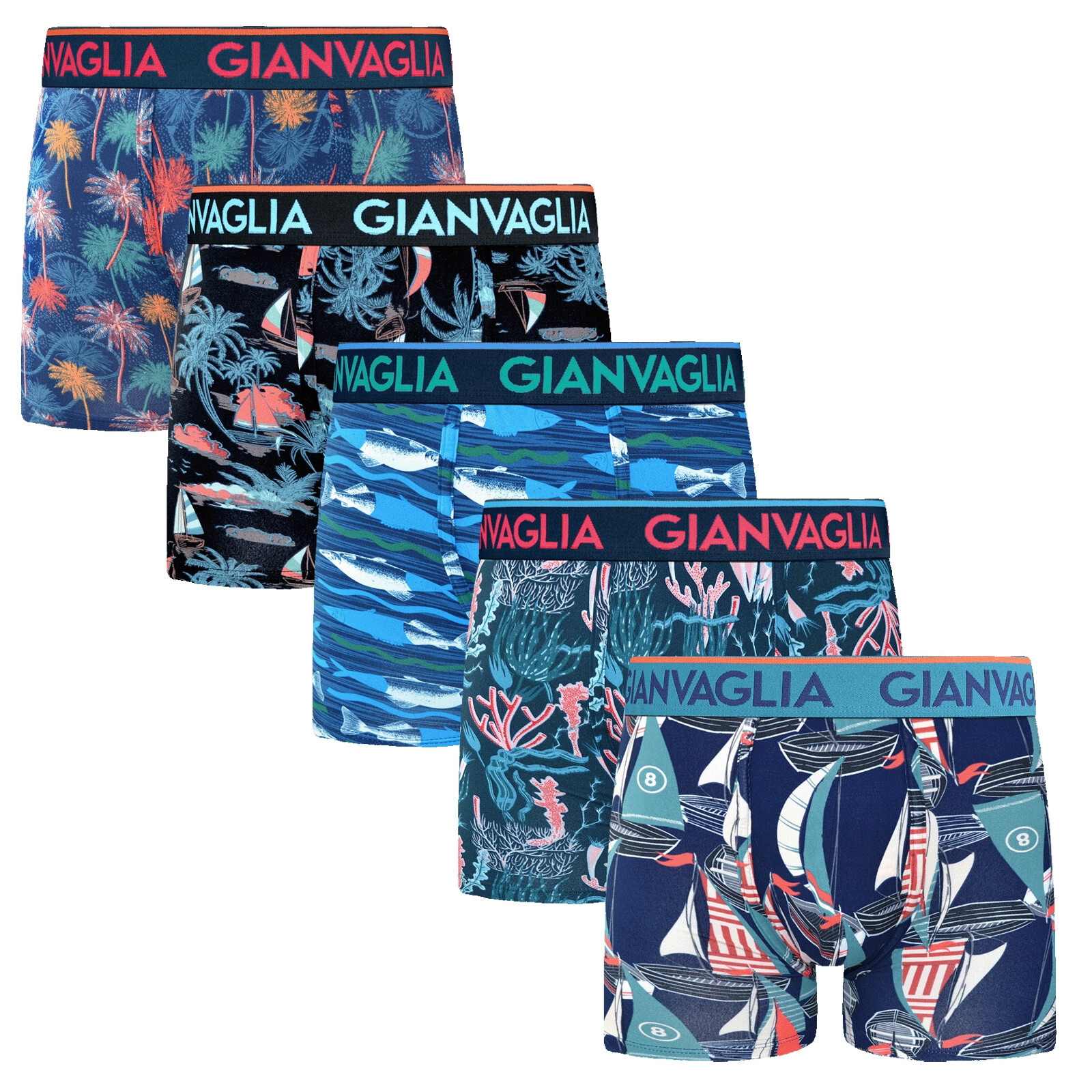 5PACK pánské boxerky Gianvaglia vícebarevné (GVG-5071) M, trenky / trenýrky