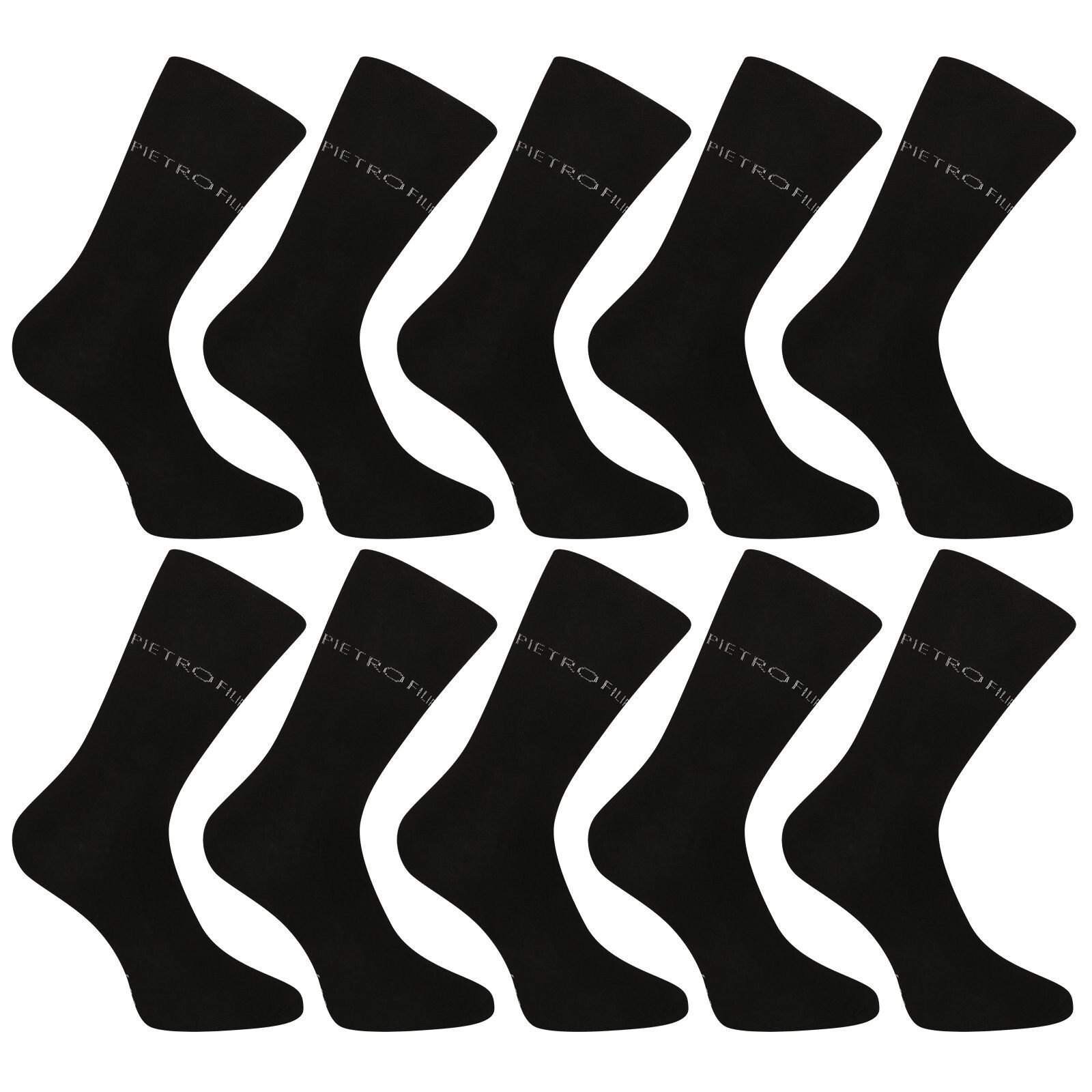 10PACK ponožky Pietro Filipi vysoké bambusové černé (10PBV001) XL
