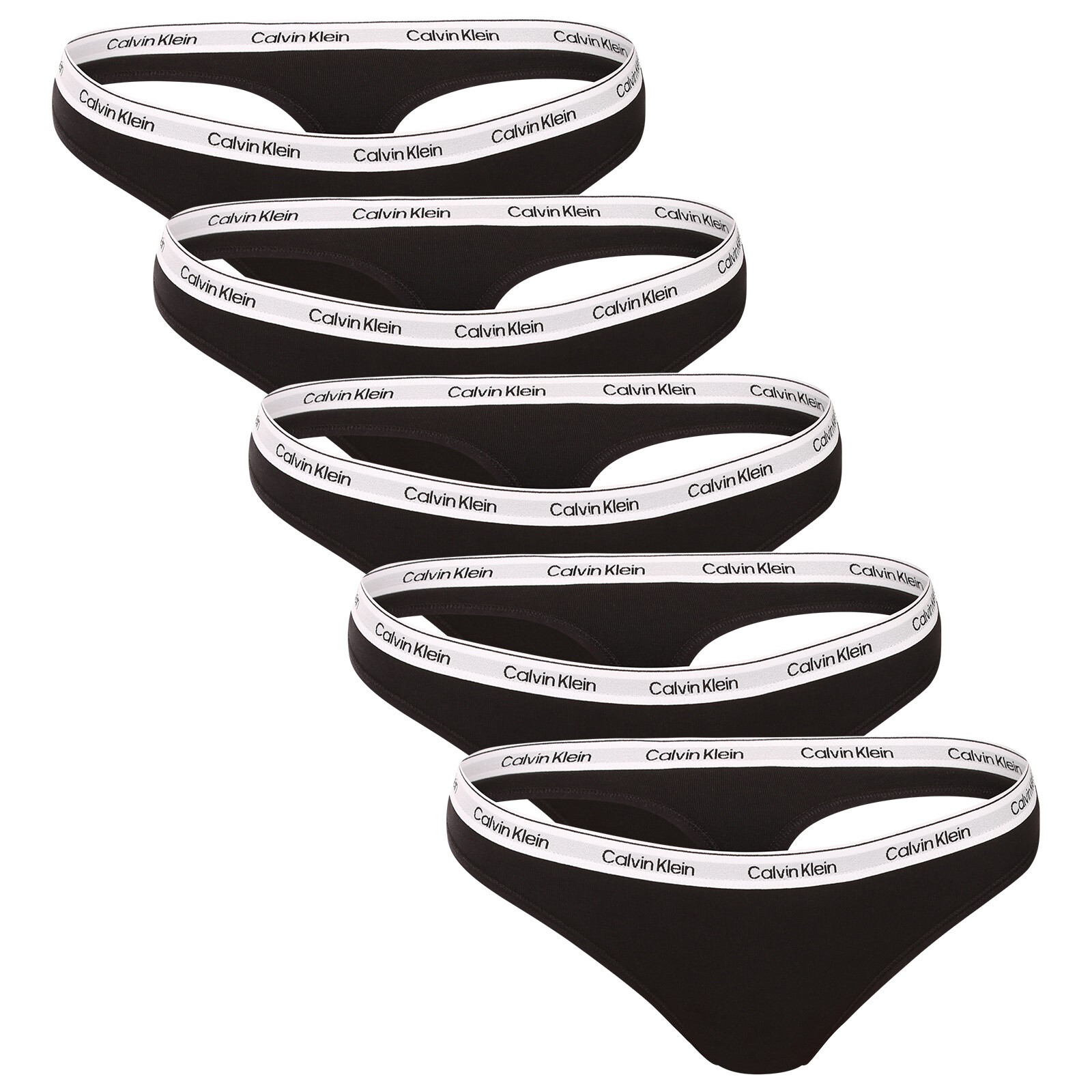 5PACK dámská tanga Calvin Klein černá (QD5221-UB1) S