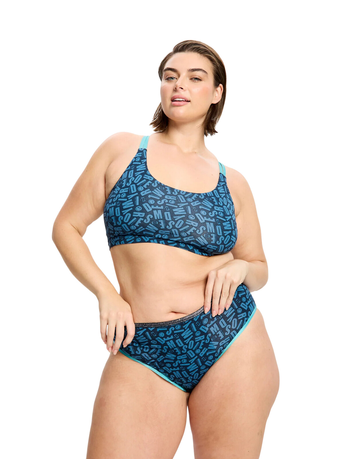 Menstruační kalhotky Modibodi Smileyworld Hi Waist Brief Super-Overnight Steel (MKMSHWBSOS) M