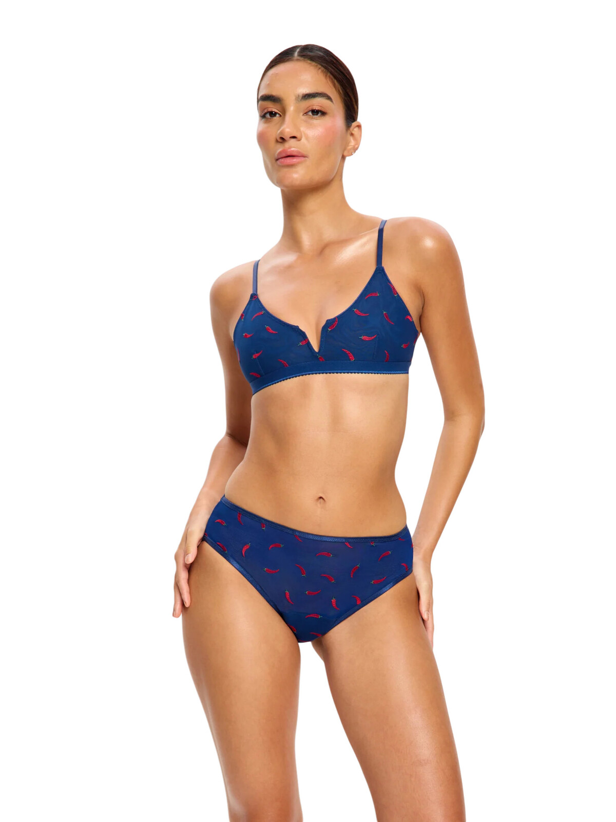 Menstruační kalhotky Modibodi lntimates V Day Hi Waist Brief Moderate Navy Chilli (DKMISDHWB) XS
