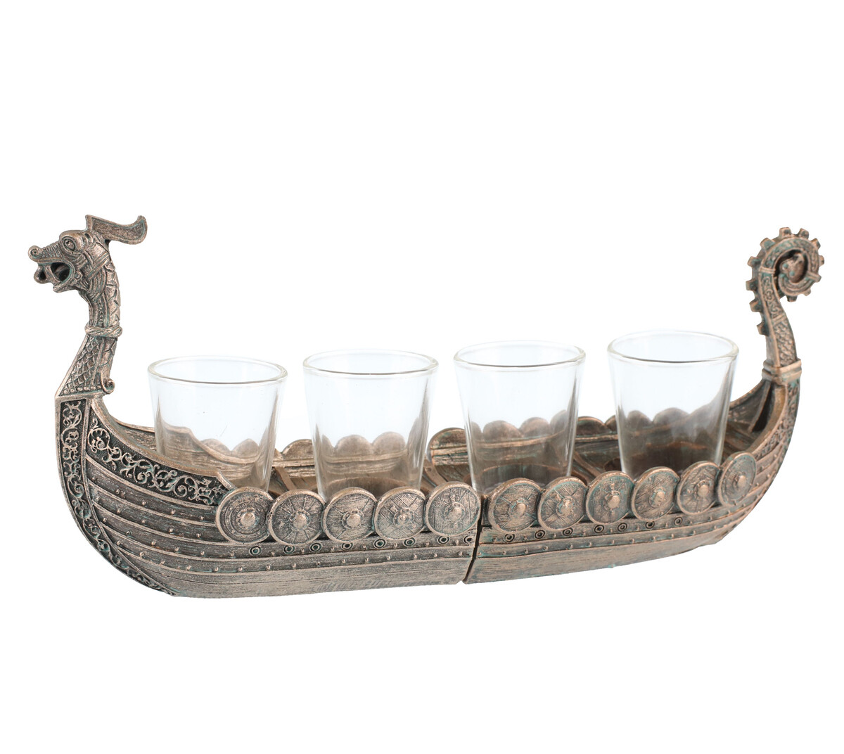 dekorace (podnos na 4 panáky) Viking ship