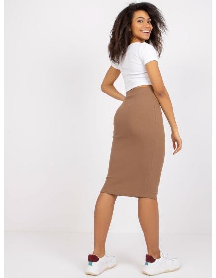 Dámská sukně žebrovaná Jammie RUE PARIS tmavě béžová