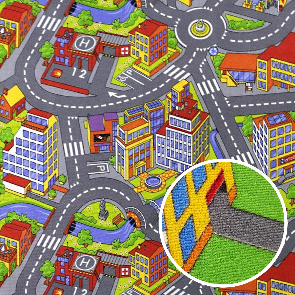 AKCE: 100x300 cm Dětský metrážový koberec Big City 97, šíře, vícebarevná, filc, dětský pokoj, Associated Weavers