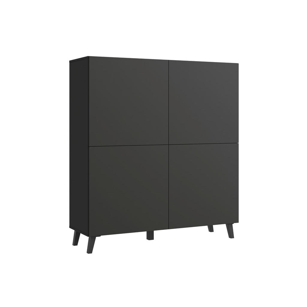 Livetastic VYSOKÁ KOMODA, černá, 120/128/39 cm