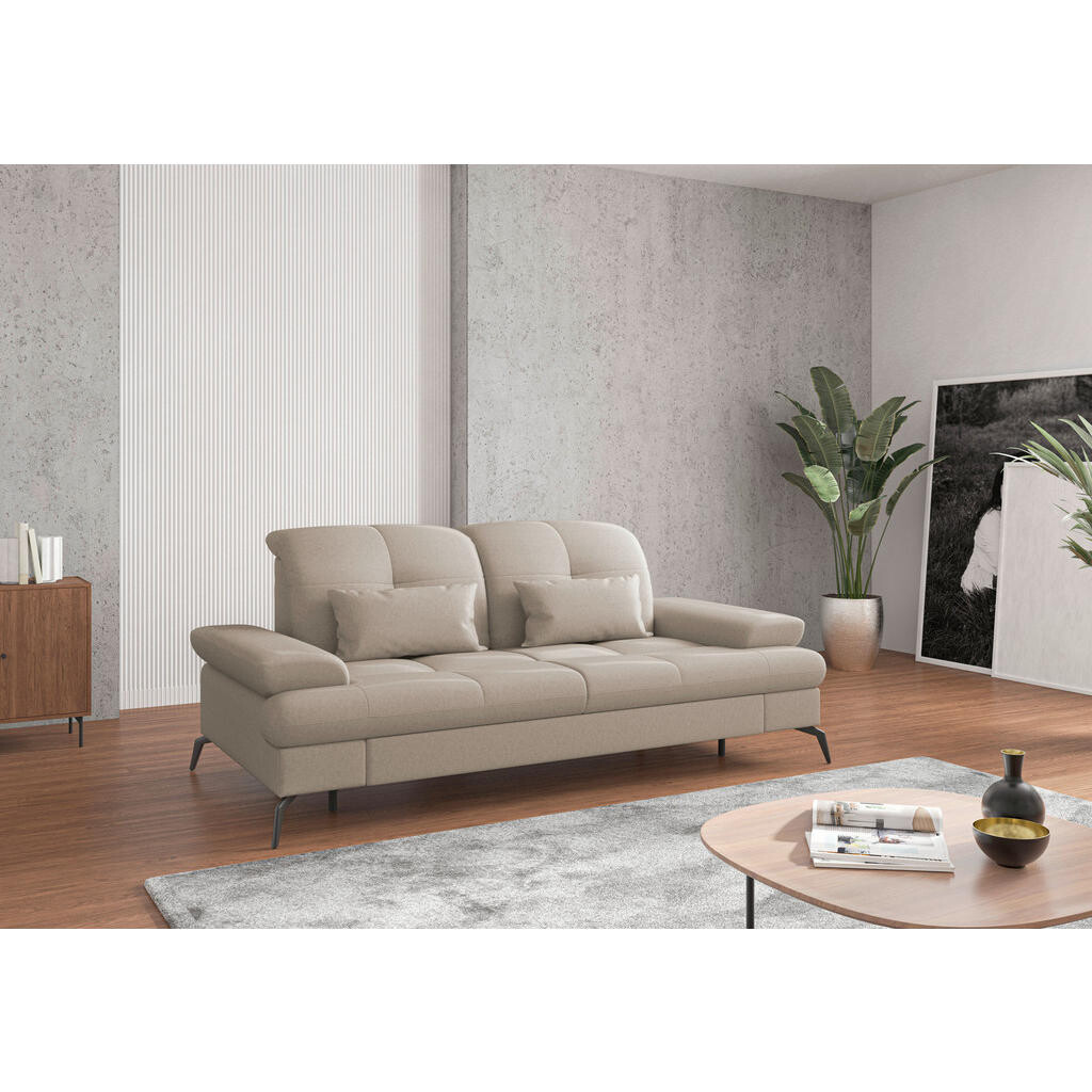 Sit & More 2,5SEDÁK, textil, šedohnědá