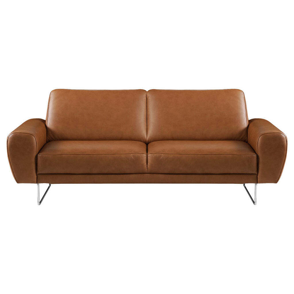 Livetastic DVOUMÍSTNÁ POHOVKA, barvy chromu, koňaková, pravá kůže