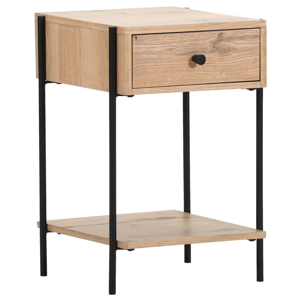 Landscape NOČNÍ STOLEK, dub, černá, barvy dubu, 40/60/40 cm