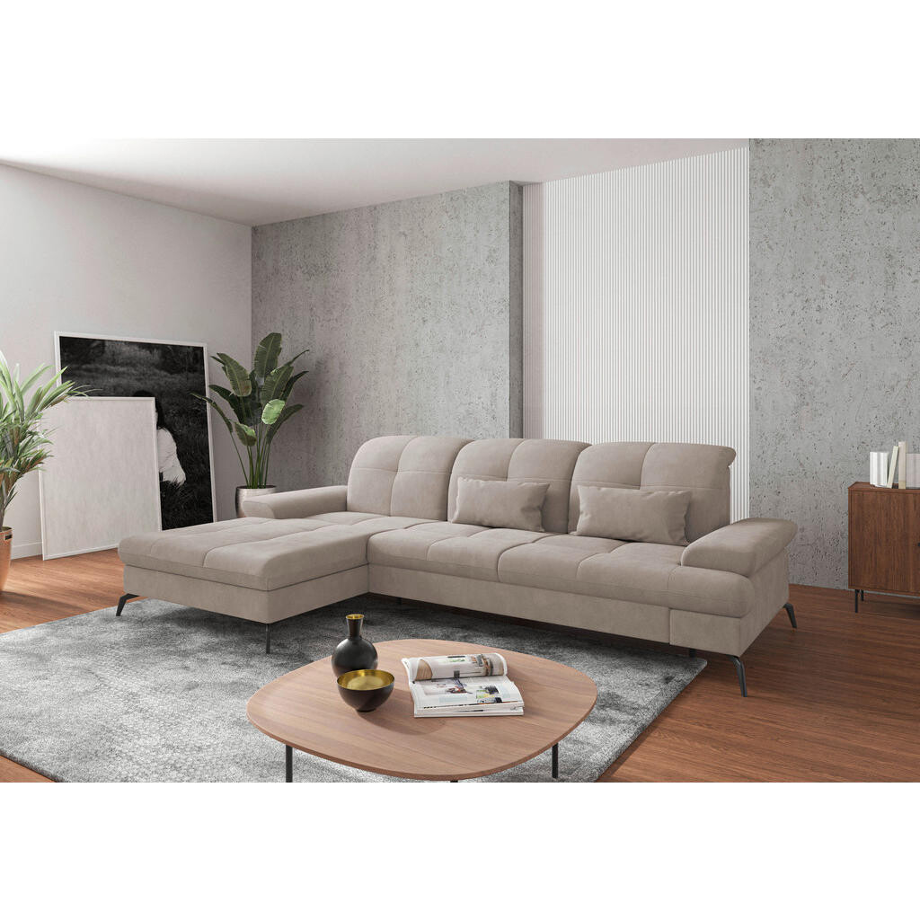 Sit & More ROHOVÁ SEDAČKA, textil, šedobéžová