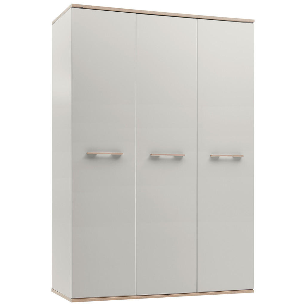 Venda ŠATNÍ SKŘÍŇ S OTOČNÝMI DVEŘMI, barvy dubu, světle šedá, 138/203/61,5 cm