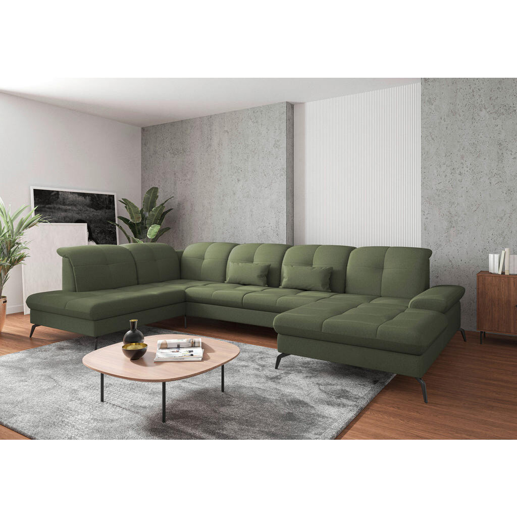 Sit & More SEDACÍ SOUPRAVA, textil, olivově zelená