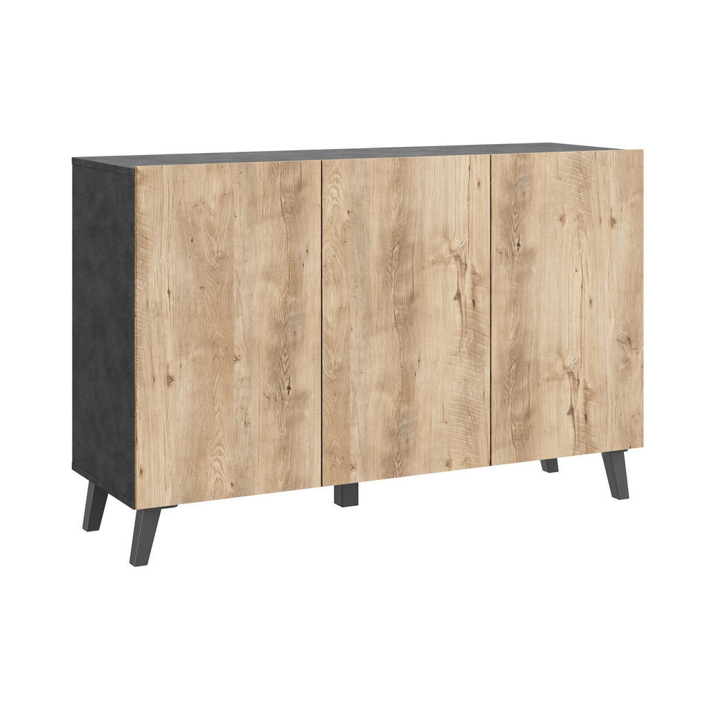 Livetastic ŠIROKÁ KOMODA, antracitová, barvy dubu košíčkatého, 120/76/39 cm