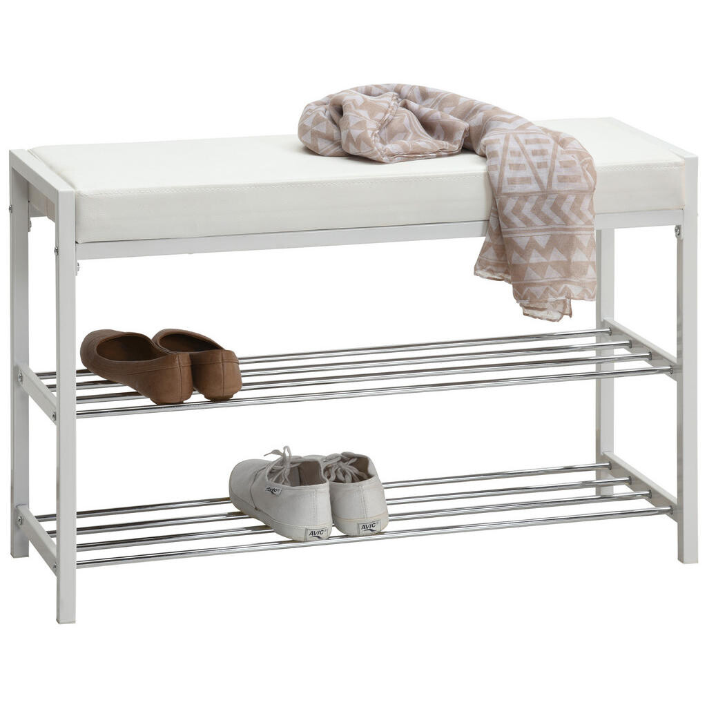 Carryhome REGÁL NA BOTY, bílá, 80/52/30 cm