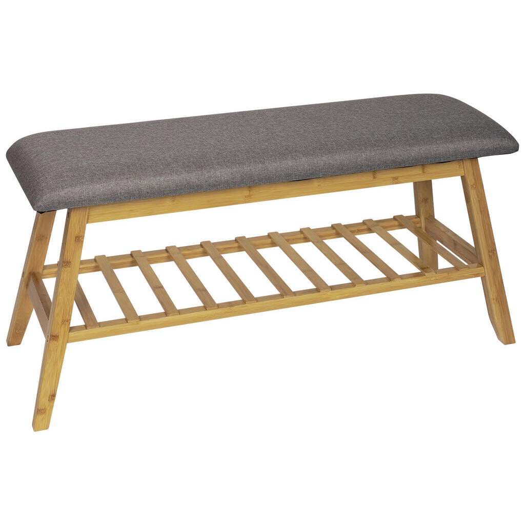 Carryhome LAVICE S BOTNÍKEM, šedá, přírodní barvy, 90/45/30 cm