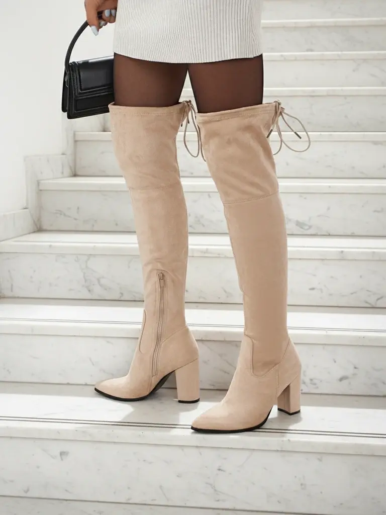 Elegantní béžové holínky Flora