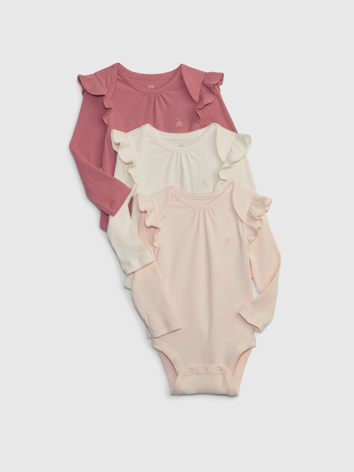 GAP Baby žebrované body, 3 ks - Holky