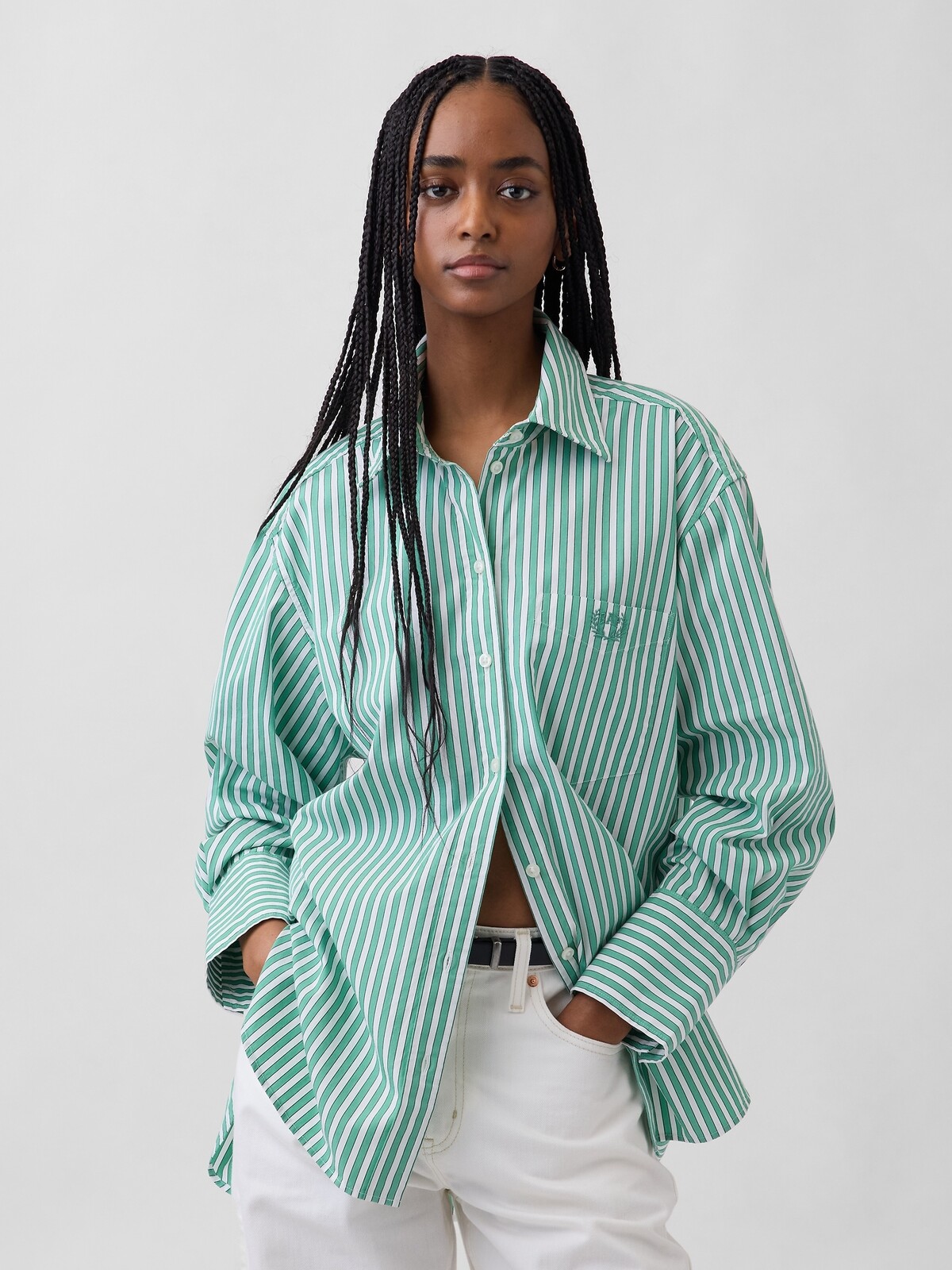 GAP Oversize popelínová košile s logem Big Shirt - Dámské
