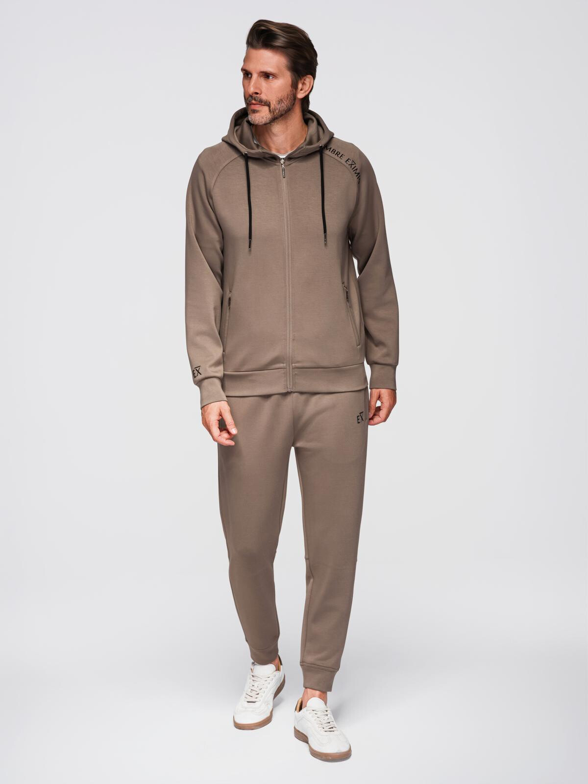 Ombre Men's sweatshirt set hooded sweatshirt + jogger sweatpants - gray