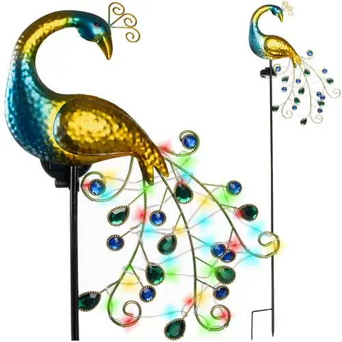 Zahradní solární lampa – Páv