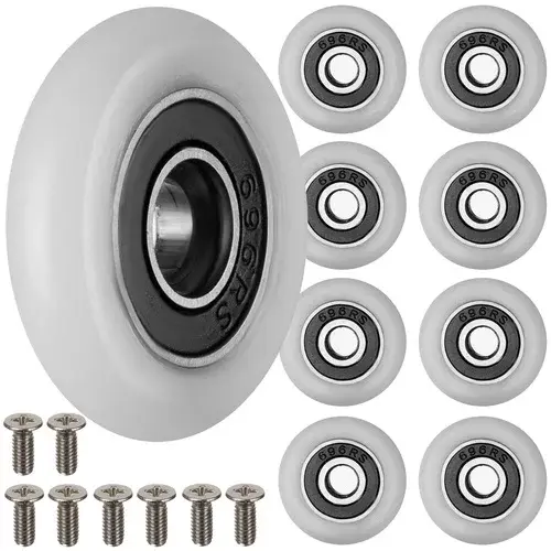 Kolečka pro posuvné dveře sprchových koutů 23 x 6 mm – 8 ks