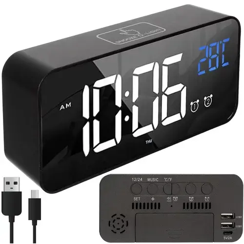 LED hodiny s budíkem - clapping clock