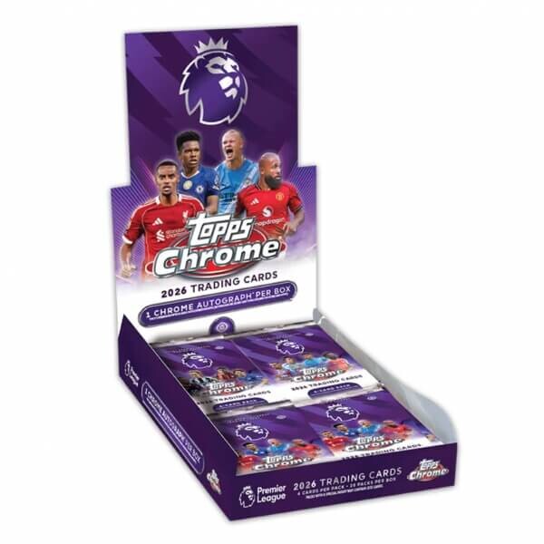 2025-2026 Topps Chrome Premier League Hobby Box - fotbalové karty