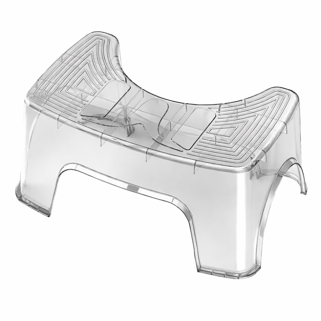 Eco produkty Toaletní stolička na wc Crystal II Smoke, záchodová stolička pro zdravější vyprazdňování, podstavec k toaletě - PODNOŽKA PŘI SEZENÍ NA TOALETĚ