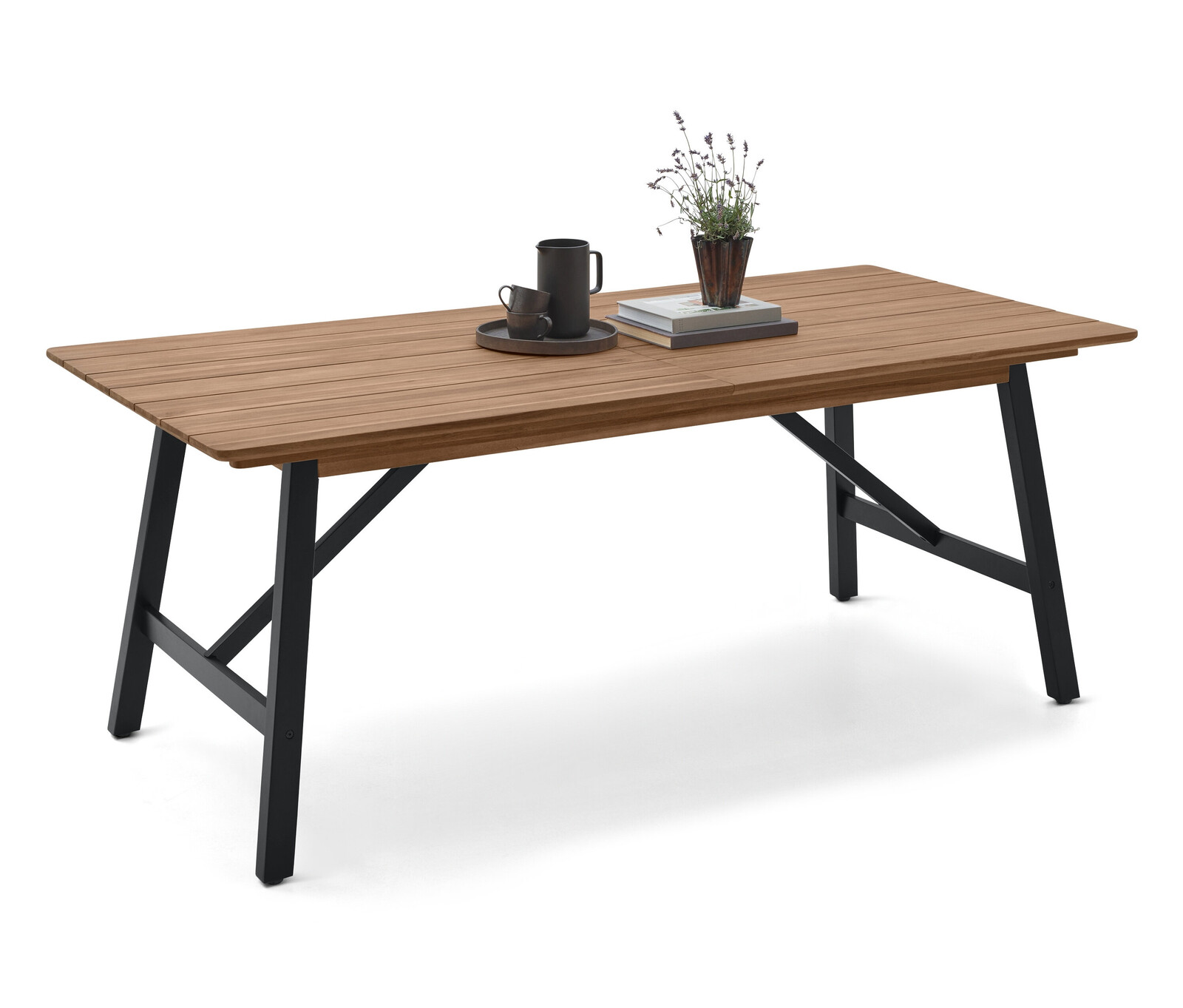 Tchibo - Rozkládací zahradní stůl s rustikální konstrukcí - barva: černá