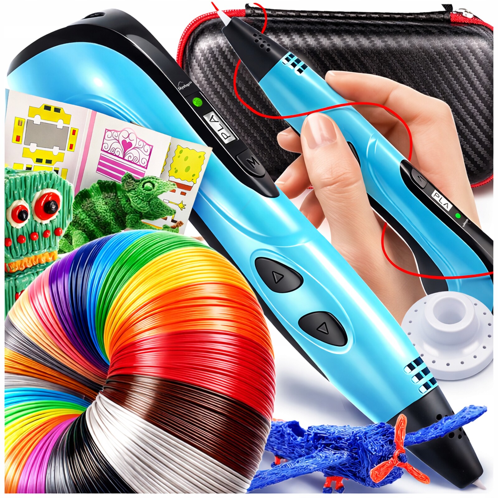 Propiska Sada XXL Pro Děti 200 m Náplně Pouzdro Šablony Nabíječka