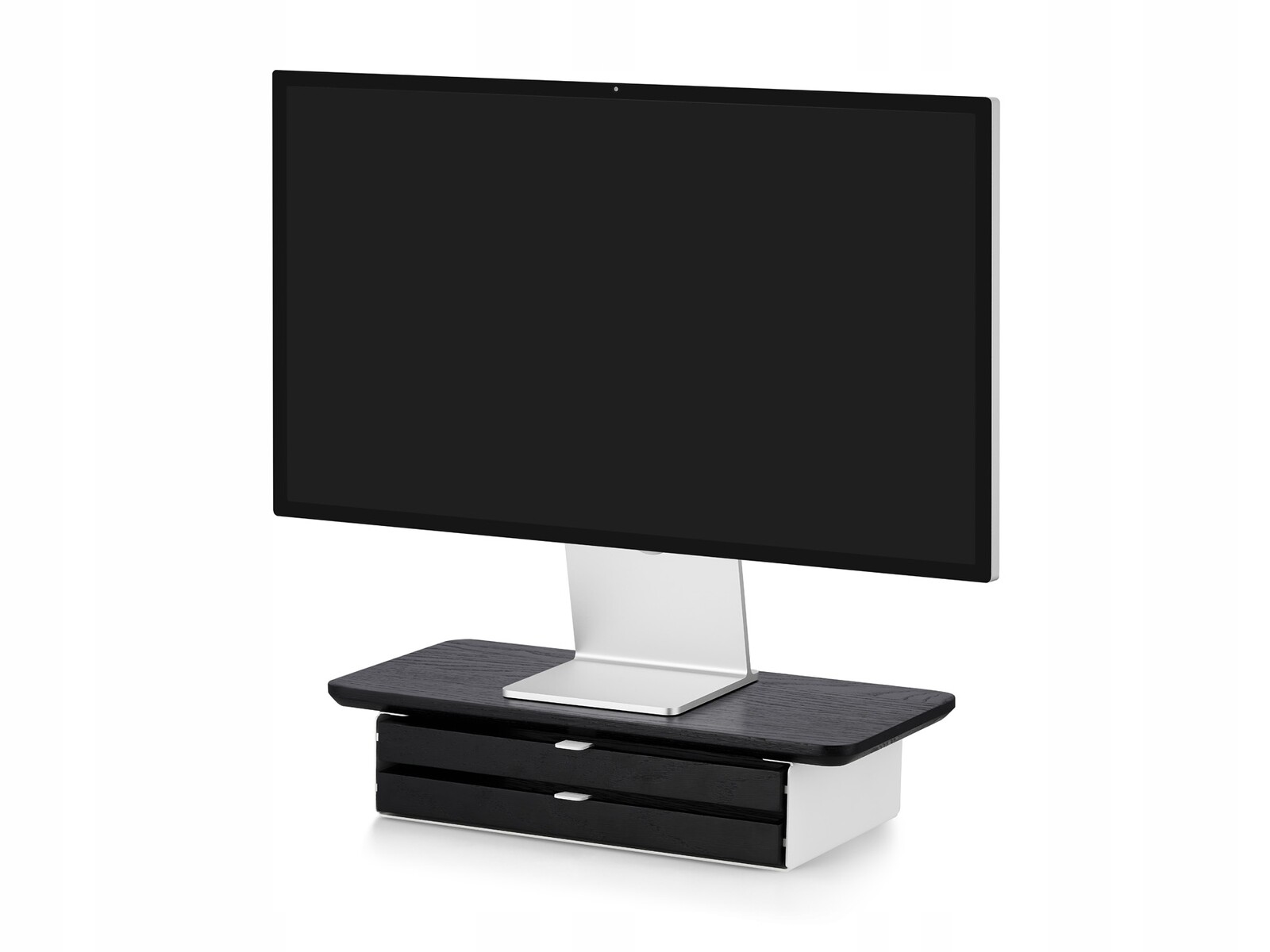 Police na psací stůl s zásuvkou Desk Shelf Mini Černá Dvojitá Bílá