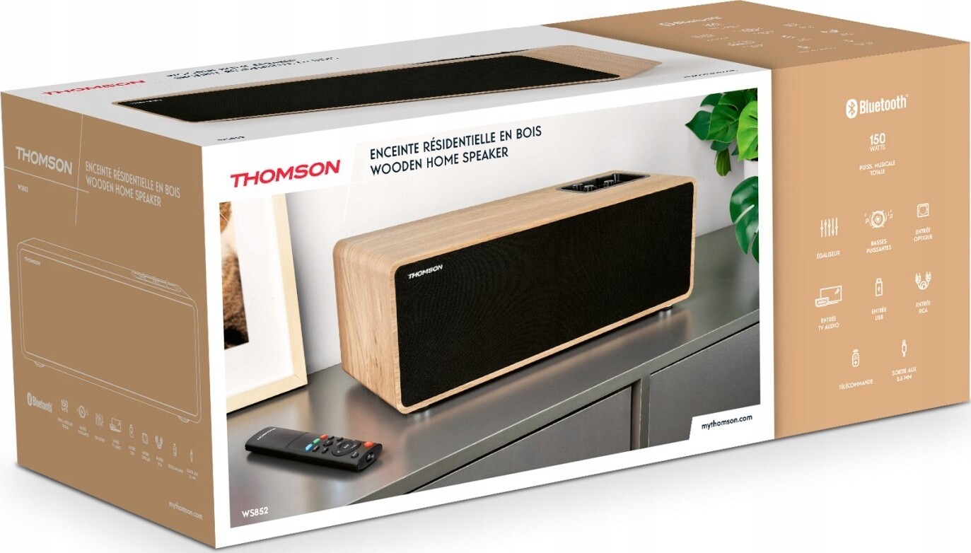 Thomson Cosy Prémiový dřevěný Bluetooth reproduktor 150W WS852