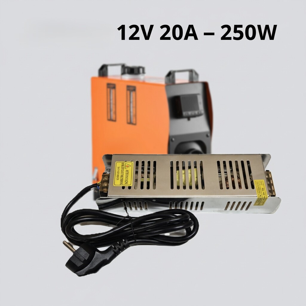 Napájecí zdroj pro Webasto 12V 20A 250W Slim plochý s kabelem – ohřívač
