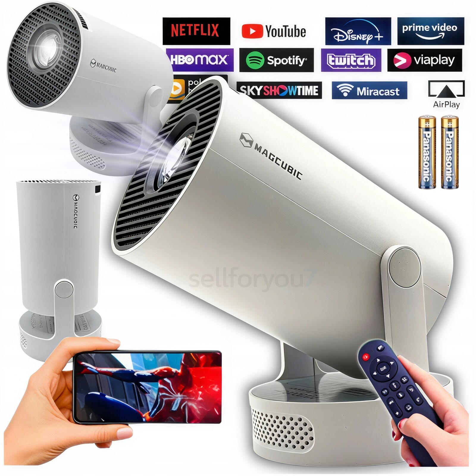 Projektor Otočný Přenosný WiFi Led HY300 Pro+plus Android+e-kniha