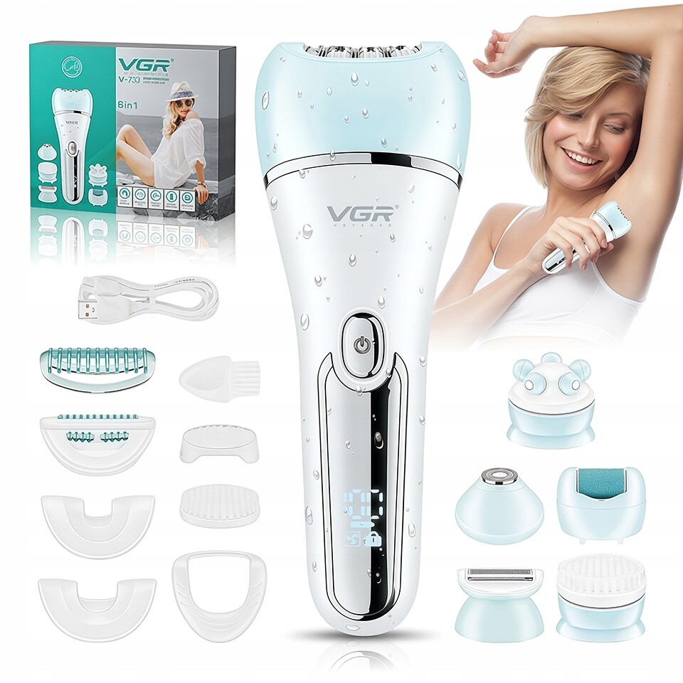 Depilátor Elektrický Zastřihovač 6 v 1 Holicí Strojek Pro Ženy Na Tělo Vgr V-733