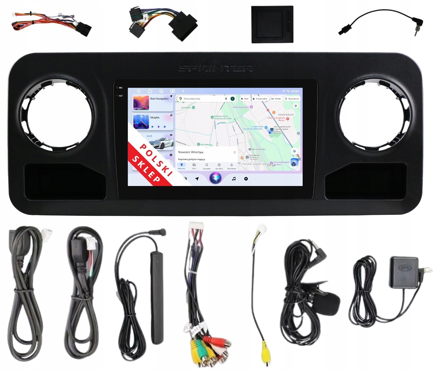 Navigace Rádio 2DIN Android 14 Mercedes Benz Sprinter W910, W907 3/32 Gb