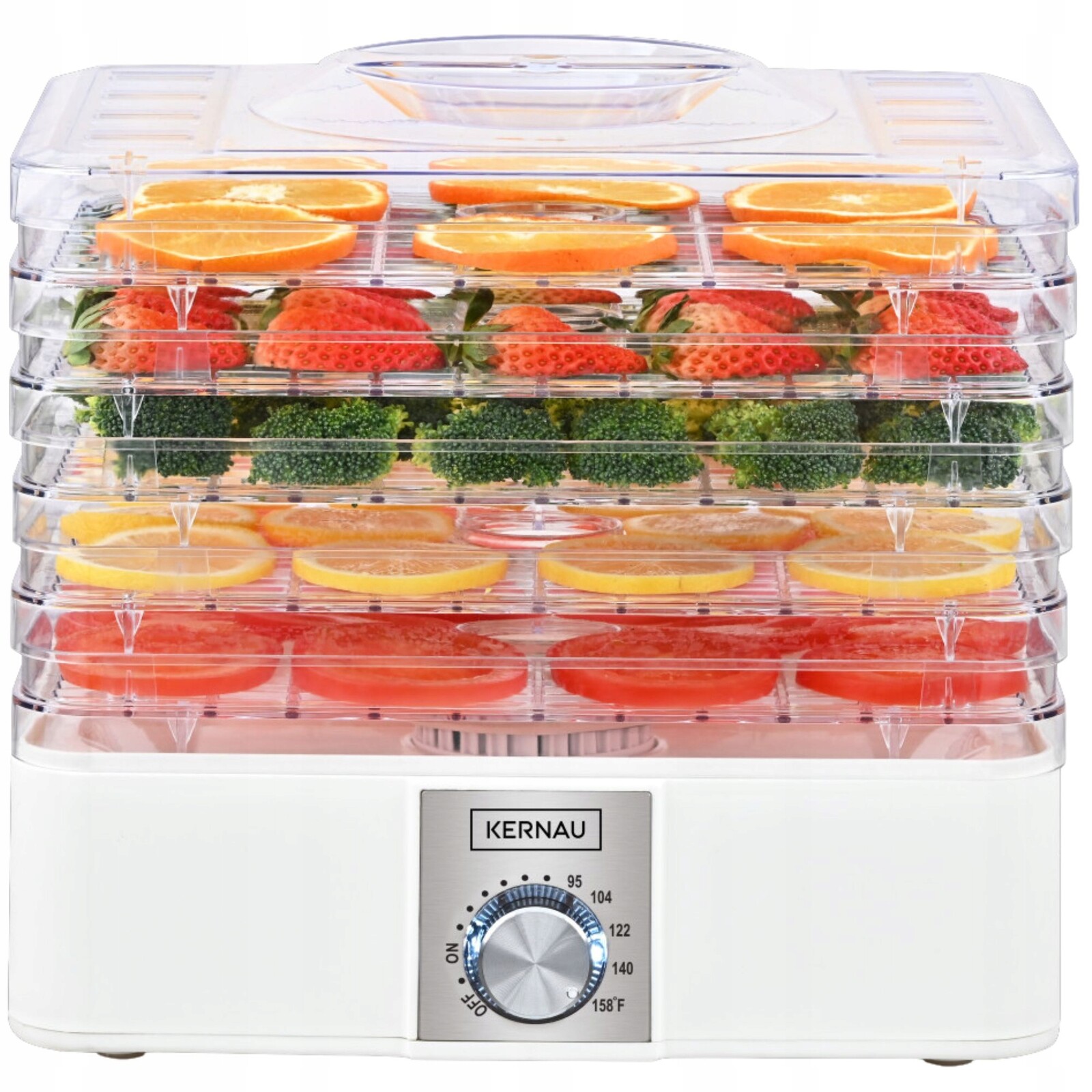Sušička potravin Kernau Ksfd 353 7,9L 240W 5 táců s nastavitelným knoflíkem