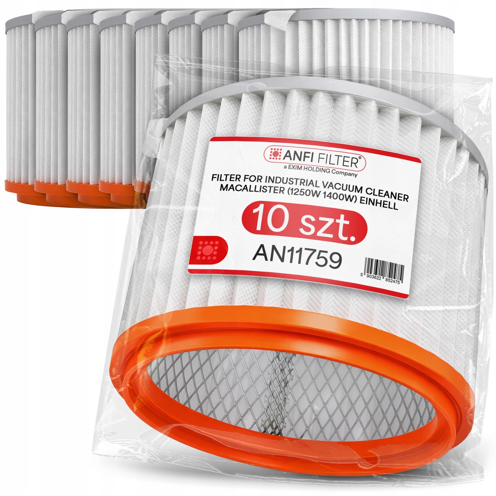 10 x Vzduchový Filtr pro vysavač MacAllister 1250W 1400W Einhell As Em-p