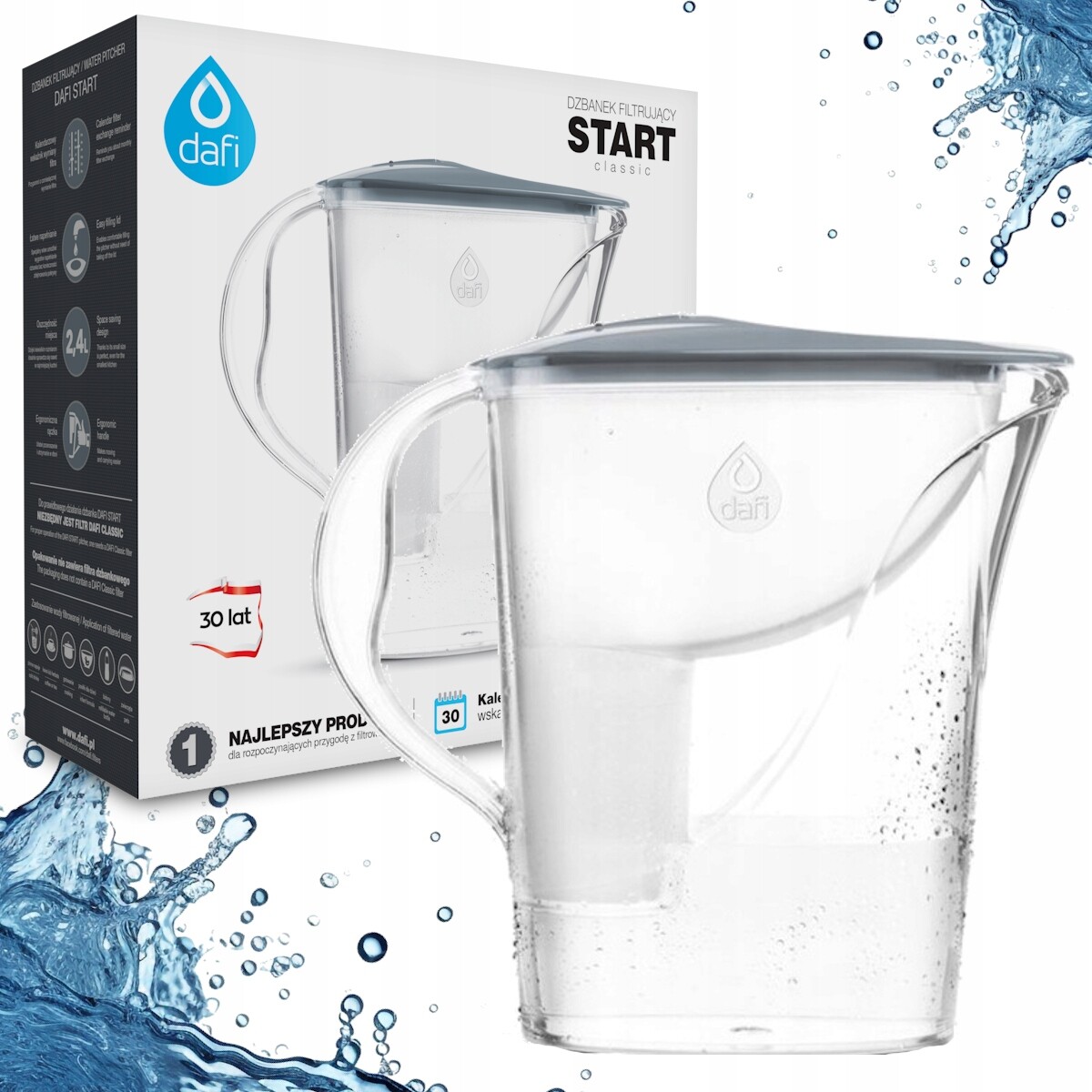 Filtrační konvice Dafi Start na filtr Classic 2,4 l stříbrná/šedá