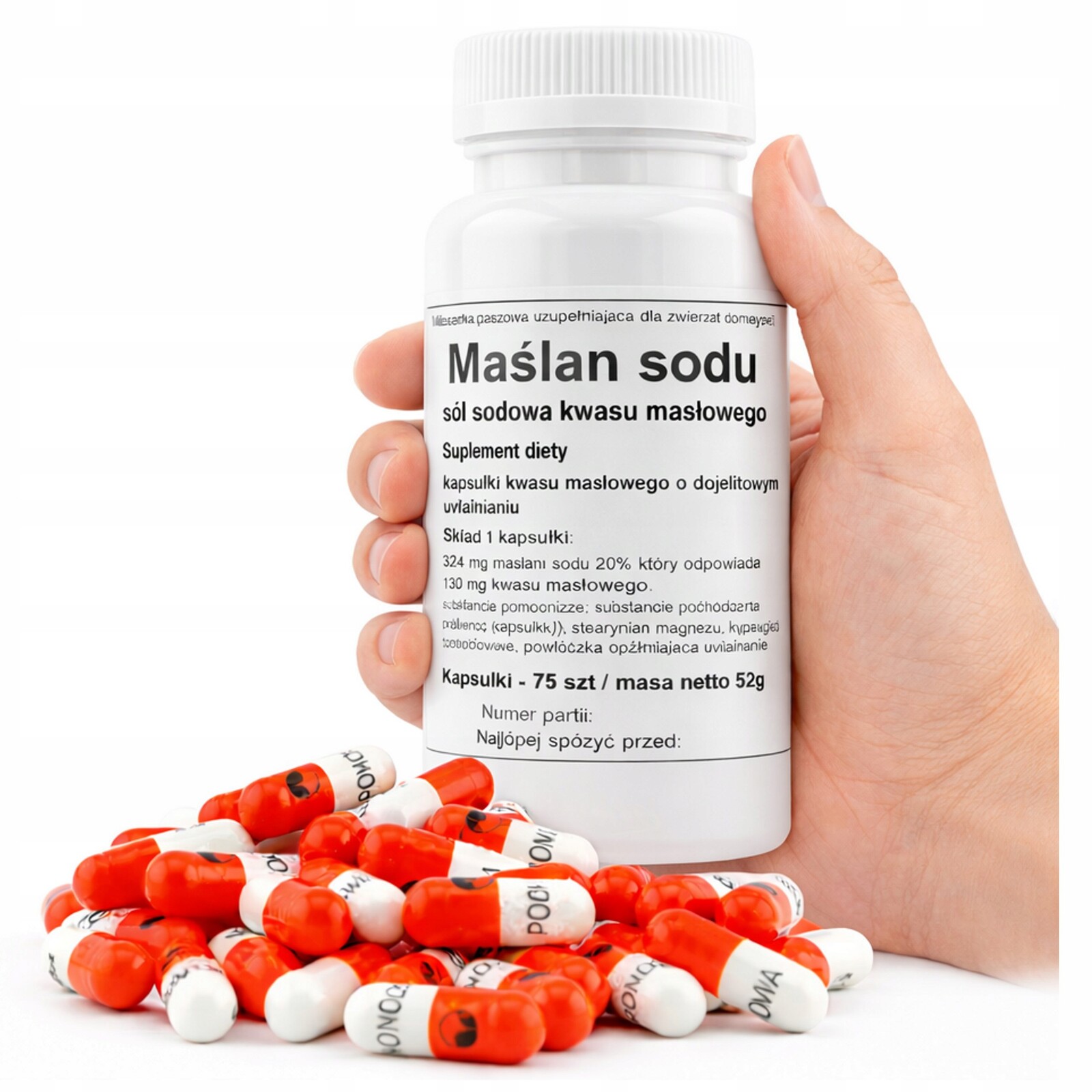 Podkowa Máslo Sodné Sůl Kyseliny Máselné Kapsle 600 Mg 75 Kusů